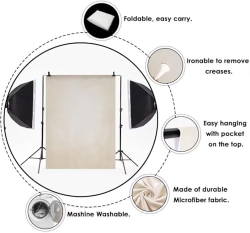 Kate 5x7ft/1.5x2.2m Tan Portrait Backdrop Headshot Background Light Brown Texture Fabric Photography Studio Props - Image 4