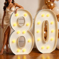 Imprsv Marquee Numbers 4FT Large Light Up Numbers 80 Birthday Decorations by Letsmakeitimpressive