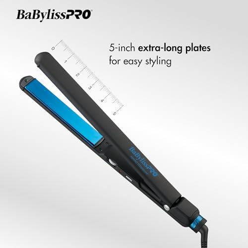 BabylissPRO Nano Titanium Ultra-Thin Hair Straightener, Professional Flat Iron, 5-Inch Extended Plates for Faster Straightening, for All Hair Types - Image 2