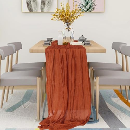 1 Pack Cheesecloth Table Runner 10Ft Christmas Gauze Boho Table Runners for Wedding Decor Bridal Shower Decorations(35" x 120") - Image 5