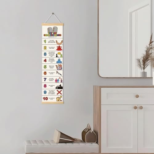 Ten Commandments Banner, Church Banner, Christian Rustic Hanging Door Flag, Farmhouse Decorations Outdoor Indoor, Church Activity Decor, Bible Lesson, Scripture and Words Decorations - Image 5