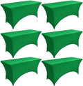 6-Pack 6ft Spandex Table Covers for Rectangle Standard Folding Tables - Wrinkle Resistant Stretch Tablecloths - Ultimate Fitted Table Protector for Parties, Trade Shows, Wedding by Unknown