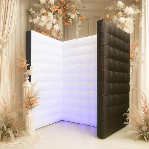 Inflatable Photo Booth Wall –8.2X8.2X4FT Portable Backdrop with LED Lights, Easy Setup for Parties, Weddings, Birthdays & Events – Black - Image 5