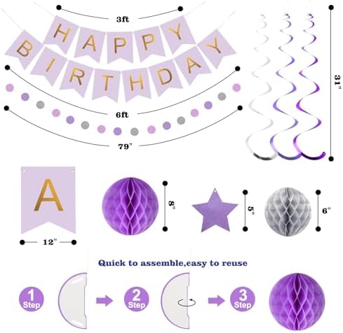 meowtastic Birthday Decorations Happy Birthday Banner with Honeycomb Balls - Image 7