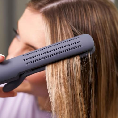 Hairitage Ceramic Tourmaline 2in1 Flat Iron Hair Straightener Curling Iron for Hair Styling - 1 1/4 Inch - Airflow Styler with Curved Edges for Curling + Straightening - Blowout Styles - Image 4