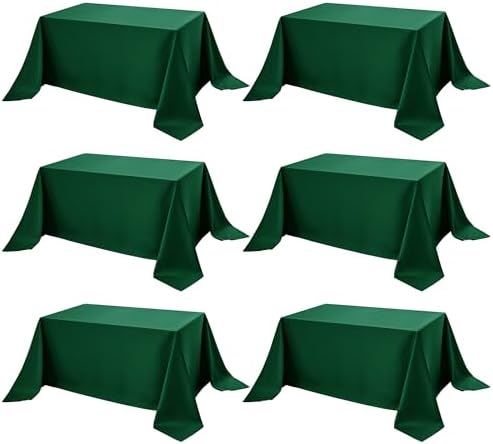 6-Pack Hunter Green Tablecloths for Rectangle Tables, 90 x 156 in by DailySet