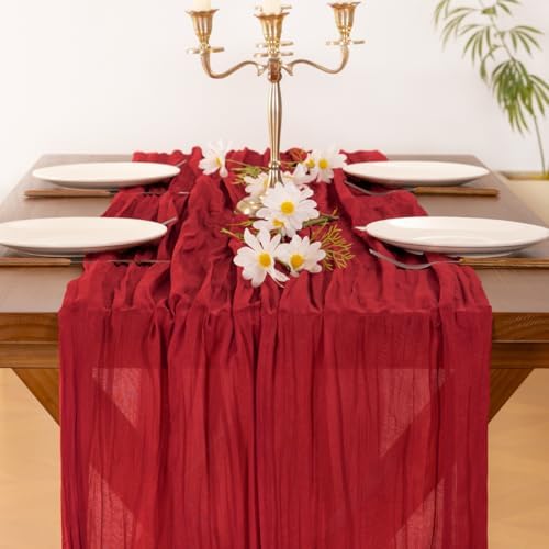 Cheesecloth Table Runner Fall Boho Wedding Birthday Party Home Decor - Image 4