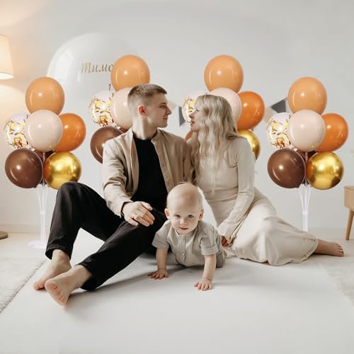 4 Sets Brown Balloons Stand for Table, Fall Party Decorations - Image 4