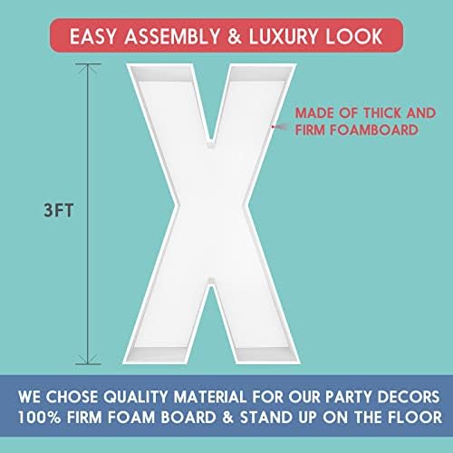 3FT DIY Mosaic Balloon Letter X Frame, Fillable Party Backdrop Decor - Image 2
