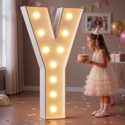 imprsv Large Marquee Letters, 4FT Light Up Letters Y Sign for Party Decor by Letsmakeitimpressive