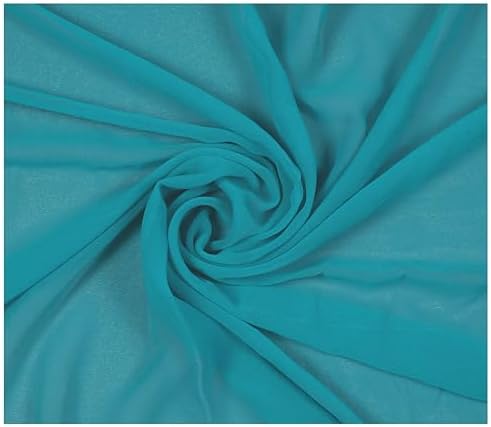35 Yard Chiffon Fabrics, 44" Wide, Lightweight, Sheer – Peacock Blue - Image 3