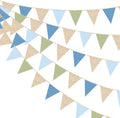 Champagne Gold Dusty Blue Sage Green Pennant Banner Flag Olive Green Blue Hanging Glitter Paper Triangle Bunting for Birthday Wedding Shower Silly Goose Themed Party Decorations Supplies by pinkblume