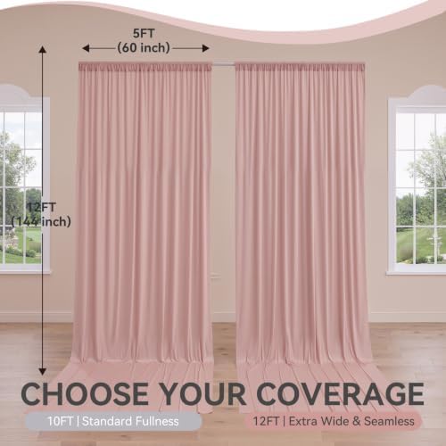 10 ft x 20 ft Dusty Pink Backdrop Curtains for Parties, Wrinkle Free Dusty Pink Photography Backdrop Drapes for Wedding Boys Birthday Baby Shower Bridal Shower Party - Image 6