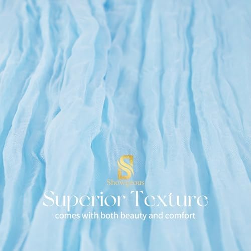4 Pack Baby Blue Cheesecloth Table Runner 17x108 Inches Boho Home Decor - Image 4