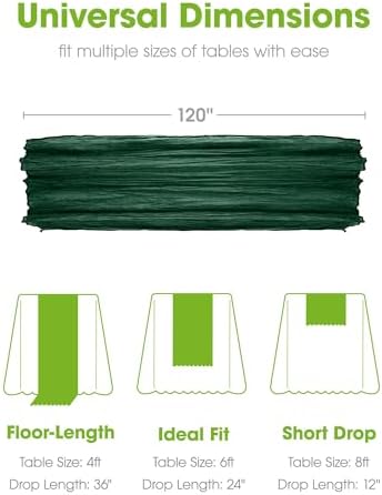 Pureegg 2 Pack Cheesecloth Table Runner 120 Inch Emerald Green - Image 5