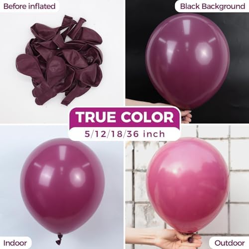 Bezente Dark Purple Latex Party Boho Neutral Balloons 100 Pack 12 inch - Image 2
