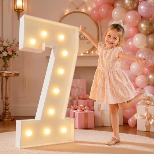 imprsv 4FT Marquee Numbers,DIY Light Up Numbers for 7th Birthday Decorations, Party Party Decorations,Anniversary Party Decor,Mosaic Number for Balloons Number 7,Pre-Cut Foam Board Kit by Letsmakeitimpressive