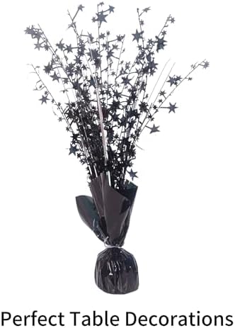 6 Pack Metallic Foil Spray Centerpiece Stars for Wedding, Birthday, Anniversary, Christmas Table Decor, Holiday Festival Baby Shower Graduation Mantle Party Decorations (Black SF) - Image 3