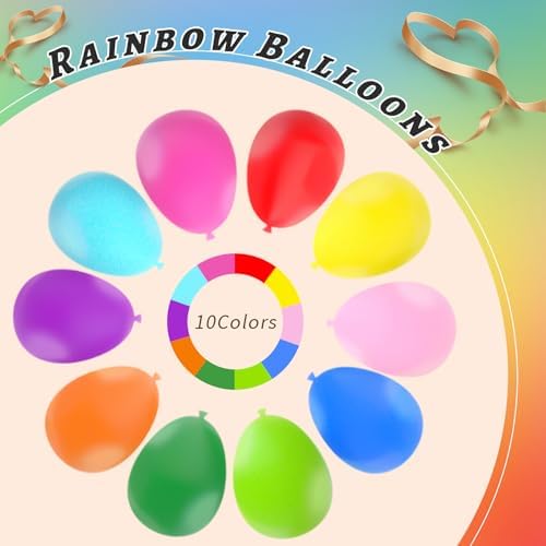 160 Pack Latex Balloons 12 Inch Rainbow Balloons 10 Kinds Colors Multicolor Bulk Balloons for Birthday Baby Shower Wedding Family Party - Image 3