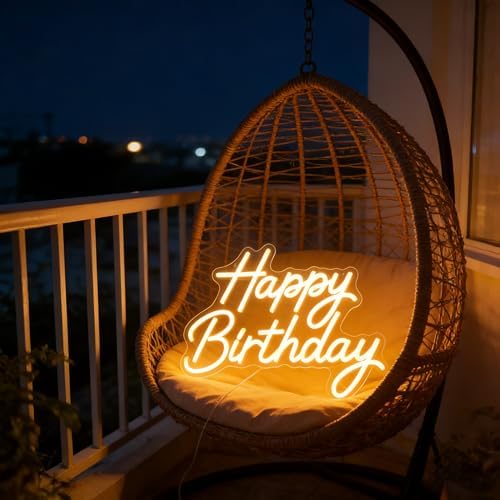 Happy Birthday Neon Sign for Wall Decor, Dimmable LED Light Up Sign - Image 4