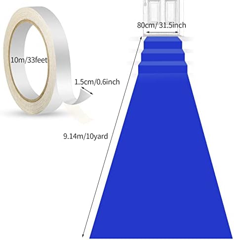 Royal Blue Carpet Runner for Wedding Party Aisle with Tape - Image 3