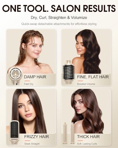 6-in-1 Hot Air Brush & Hair Dryer, 110,000 RPM High-Speed Ionic Blow Dryer - Image 3