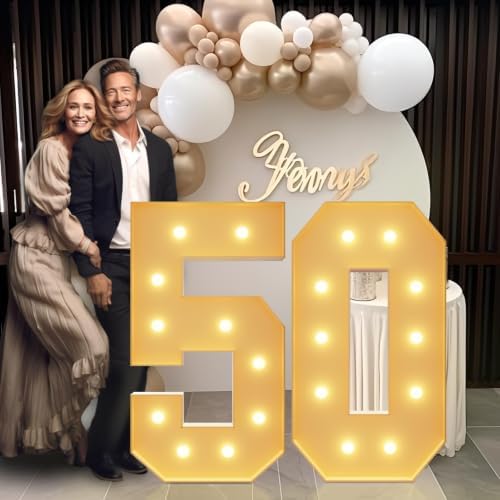 imprsv 50 Marquee Numbers, 4FT Light Up Numbers for 50th Birthday Decor - Image 6