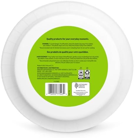 Amazon Basics Everyday Paper Plates, 10 Inch, Disposable, 150 Count, Packaging May Vary - Image 6