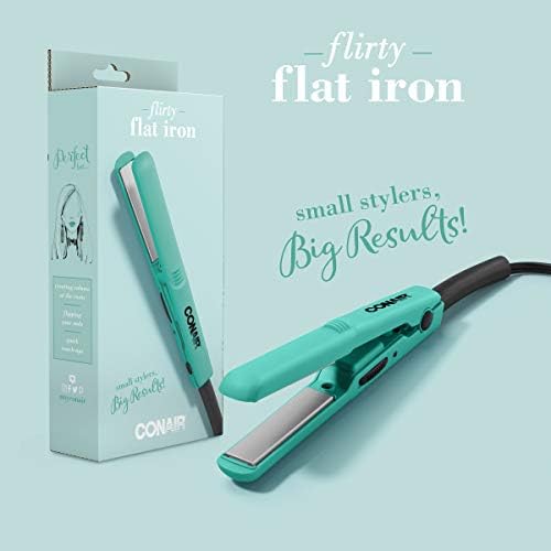 Conair Mini 1/2-inch Ceramic Flat Iron; Perfect for On-The-Go Styling, Turquoise - Image 6