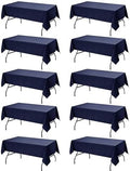 10-Pack Navy Blue Tablecloths for Rectangle Tables, 60 x 84 Inches by DailySet