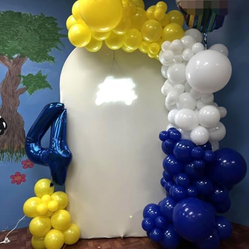 Isndare Navy Blue Yellow White Balloons, 12 Inch Navy Yellow Party Dark Yellow Latex Balloons Set for Boys Men Birthday Wedding Baby Shower Graduation Anniversary Decorations Is-02 - Image 4