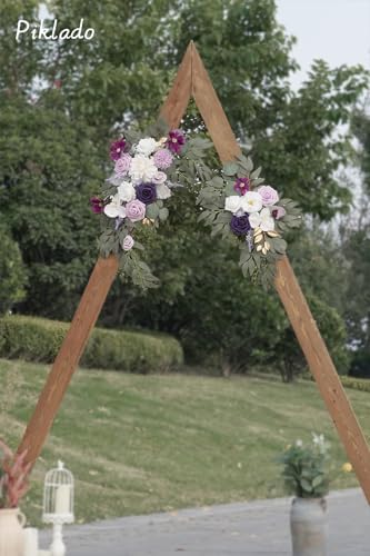Faux Flower Swag Set of 2 for Wedding Welcome Signs Floral Swag Wedding Reception Ceremony Signs Decor (Lavender & Cream) - Image 3