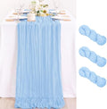Light Blue Cheesecloth Table Runner Baby Shower Gender Reveal Decor, 3 Pack by MLMC