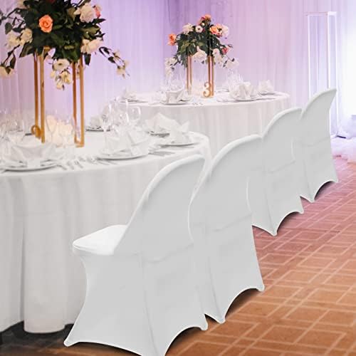 HAINARverS Stretch Spandex Folding Chair Covers, 100PCS Upgrade White| - Image 2