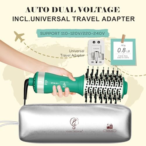 4-in-1 Travel Dual Voltage Blow Hair Dryer Brush - Image 2
