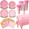 Vesici 452 Pcs Pink Party Decorations Disposable Tableware Set for 50 Guest by Vesici
