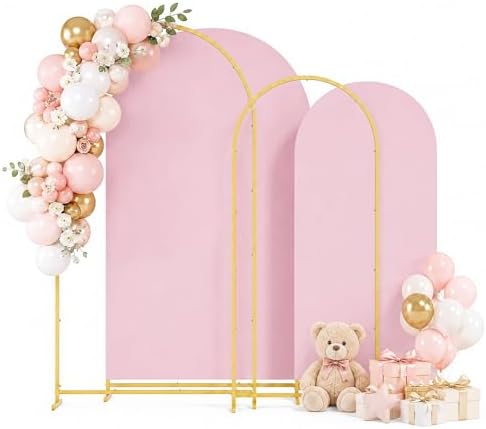 2 Pack Arch Backdrop Stand (7.2FT/6FT), Metal Arch Frame Stand with Cover by Bbteroiu