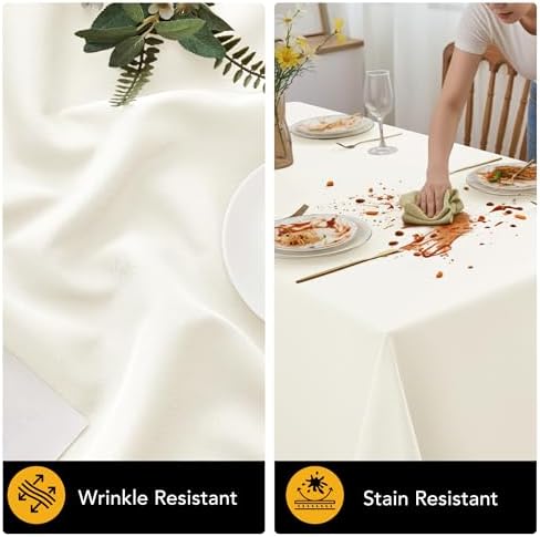 6-Pack Ivory Tablecloths for Rectangle Tables, 90 x 156 Inches - Image 4