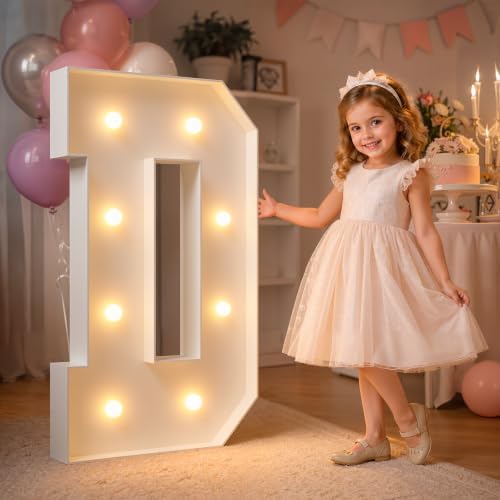 imprsv Marquee Light Up Letters, 3FT Marquee Letters for Birthday Baby Shower Wedding Decorations Light Up Letters for Engagement Party Decor, Large Marquee Letters for Party Decorations, Letter D by Letsmakeitimpressive