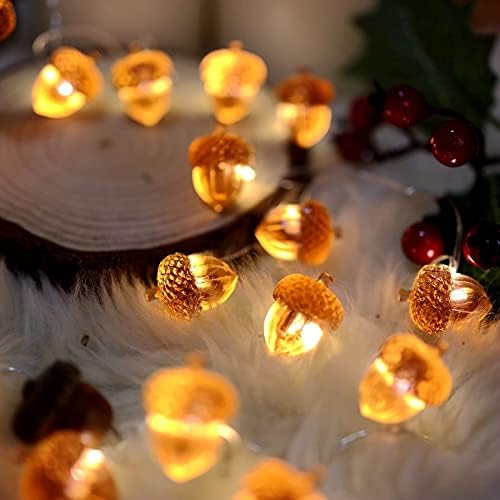 Decorative Fairy Acorn String Lights Thanksgiving Decoration Autumn Garland Cute Novelty Lights 30 LEDs 10 ft Battery Operated for Bedroom Wedding Birthday Harvest Decor - Image 6