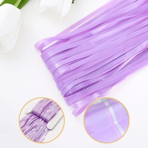 10 Pack Purple Foil Curtain Backdrop 3.2ft x 8.2ft Macaron Tinsel Foil Fringe Curtains Streamer Photo Booth Backdrop for Birthday Party Baby Shower Engagement Wedding Holiday Decor (Macaron Purple) - Image 4