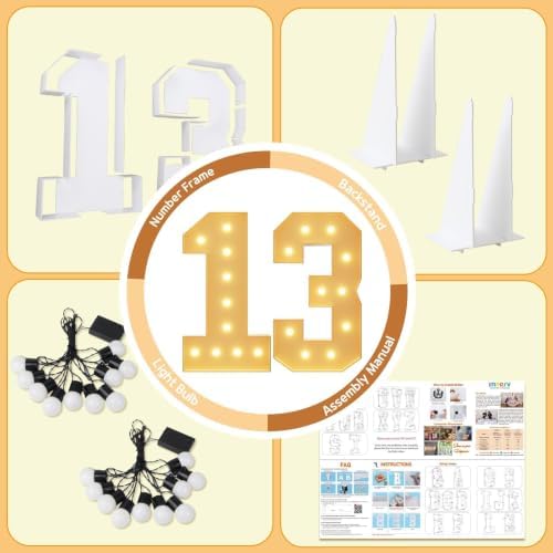 imprsv 13 Marquee Numbers, 4FT Light Up Numbers for 13th Birthday Decor - Image 5