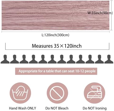 12 Pack 10Ft Cheesecloth Table Runner 35x120 Inch Boho Gauze Rustic Cheese Cloth Long Romantic Table Runner for Wedding Bridal Shower Birthday Party Table Decor (Dusty Pink) - Image 2