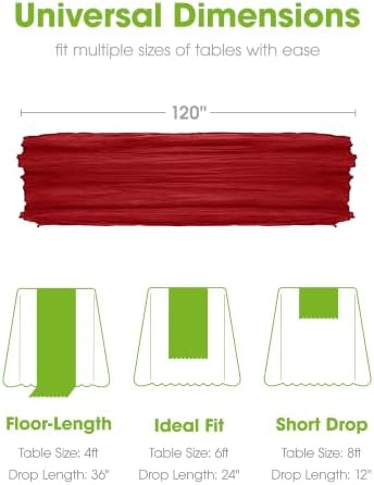 Pureegg 2 Pack Cheesecloth Table Runner 120 Inch Red - Image 5