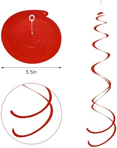Ceiling Swirl Foil Decorations Hanging Plastic Streamer Themed Swirl Party for 4th of July Graduation Celebration Labor Day, Pack of 28 (Blue Red and Sliver) - Image 3