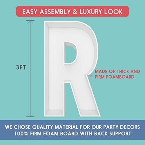 3FT DIY Mosaic Balloon Letter R Frame, Fillable Party Backdrop Decor - Image 2
