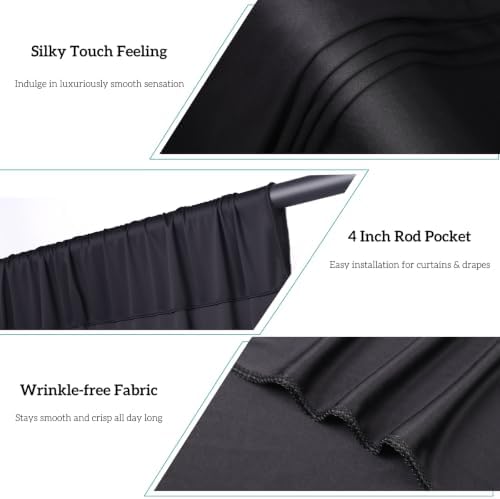 40x10 FT Black Backdrop Curtains for Weddings, Parties and Photo Booths - Image 3
