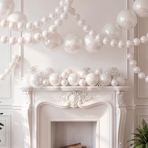 Gejoy 192 Pcs Wedding Giant Pearl Backdrop White Balloon Arch Kit 3 Sizes - Image 6