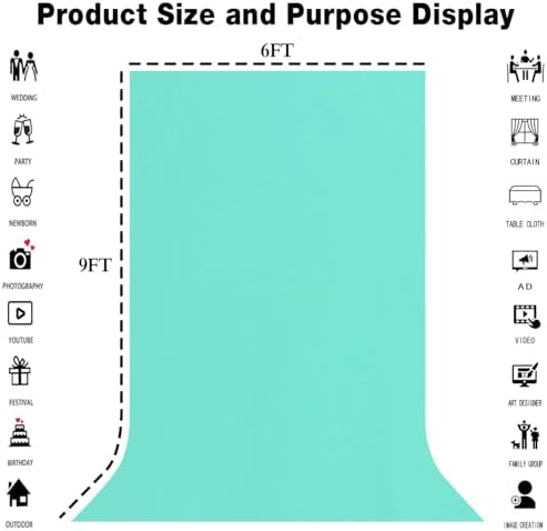 Turquoise Photography Backdrop for Photoshoot, Fabric 6x9ft - Image 3