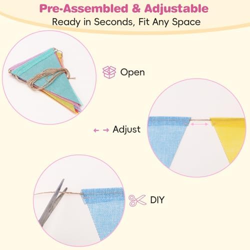 RUBFAC 78ft Pastel Pennant Banner Flags - Image 4